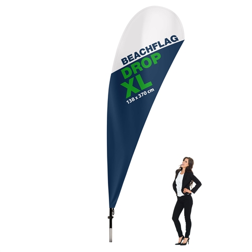 BeachFlag Drop - XL - 138x370 cm - Inkl. print