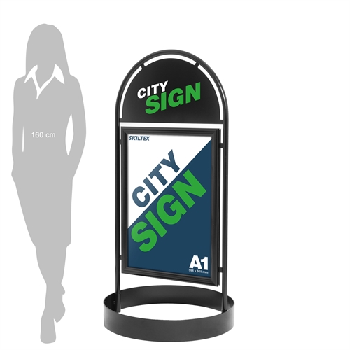 City Sign Sort Gadeskilt - A1