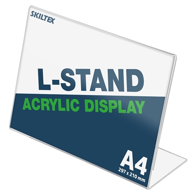 L-Stand Bredformat Akryl Skilteholder - A4