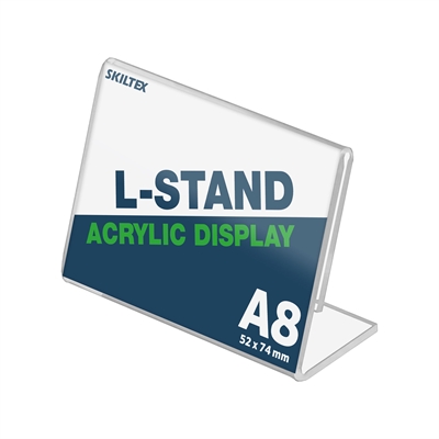 L-Stand Bredformat Akryl Skilteholder - A8