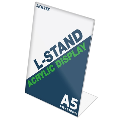 L-stand højformat akryl A5 holder