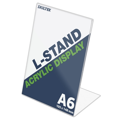 L-stand højformat akryl A6 holder