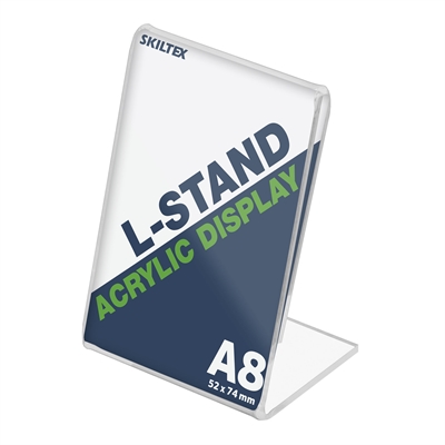 L-stand højformat akryl A8 holder