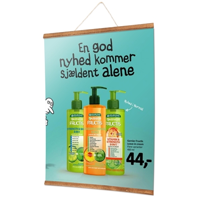 Magnetisk Træ Plakatophæng med Ophængssnor - 60 cm