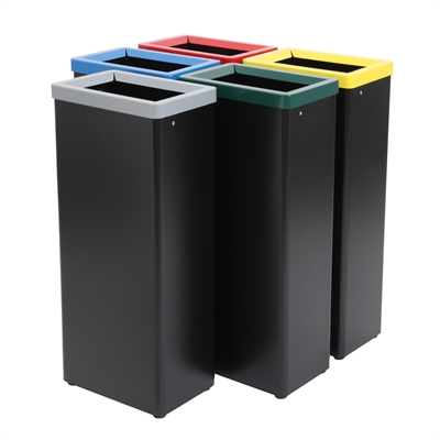 Matteo affaldssortering spand med farvet top - 42L