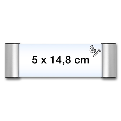 Snap Dørskilt / Vægskilt med skruehuller og dobbeltklæbende tape - 5 x 14,8 cm