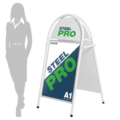 SteelPro Hvid Gadeskilt - A1