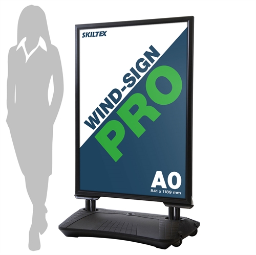 Wind-Sign Pro Sort Gadeskilt - A0