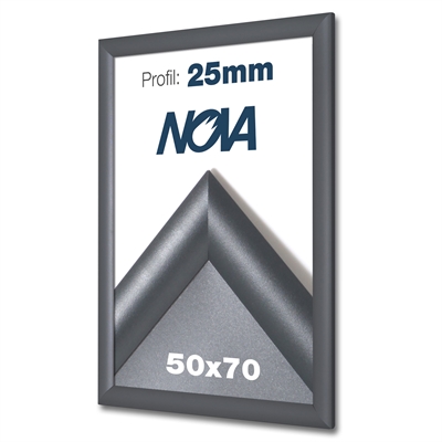 Nova Antracit Klikramme med 25mm profil - 50x70 cm