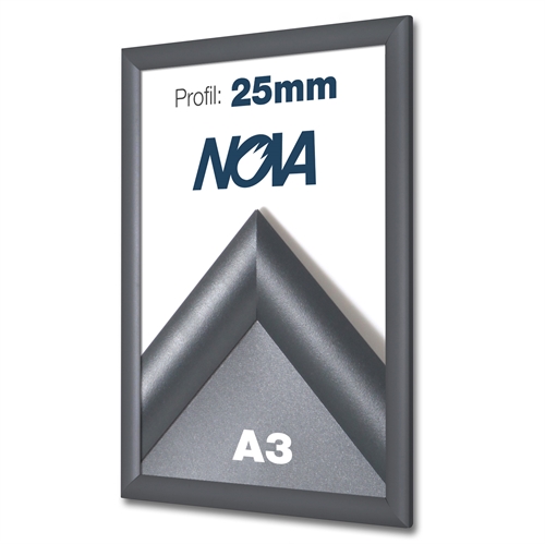 Nova Antracit Klikramme med 25mm profil - A3