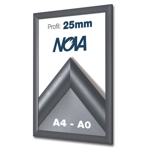 Nova Antracit klikrammer med 25mm profil